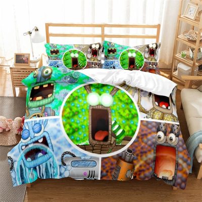 My Singing Monsters Comfortable Bedding Three Piece Soft and Breathable Duvet Cover Gift 32 - My Singing Monsters Merch