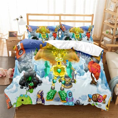 My Singing Monsters Comfortable Bedding Three Piece Soft and Breathable Duvet Cover Gift 34 - My Singing Monsters Merch