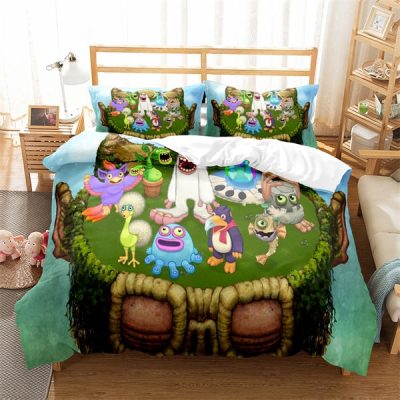 My Singing Monsters Comfortable Bedding Three Piece Soft and Breathable Duvet Cover Gift 35 - My Singing Monsters Merch