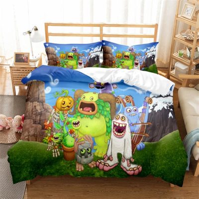 My Singing Monsters Comfortable Bedding Three Piece Soft and Breathable Duvet Cover Gift 37 - My Singing Monsters Merch