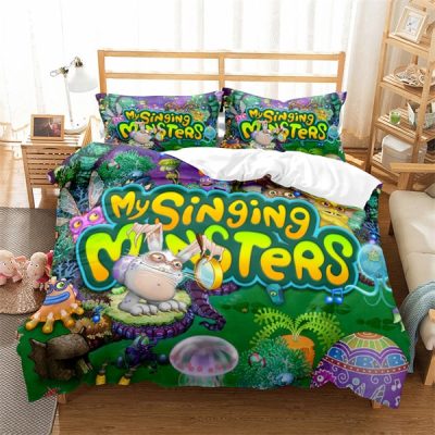 My Singing Monsters Comfortable Bedding Three Piece Soft and Breathable Duvet Cover Gift 39 - My Singing Monsters Merch