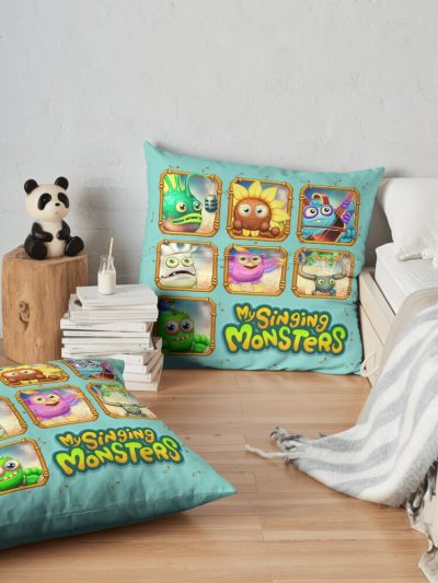 My Singing Monsters, Birthday Present, Backpacks Throw Pillow Official My Singing Monsters Merch