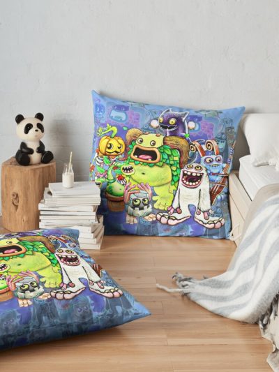 My Singing Monsters Characters Throw Pillow Official My Singing Monsters Merch