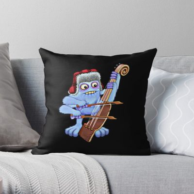 My Singing Monsters Character Bowgart Throw Pillow Official My Singing Monsters Merch