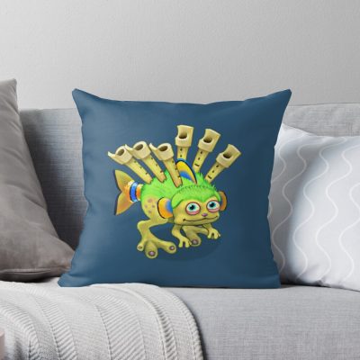 My Singing Monsters Character Reedling Throw Pillow Official My Singing Monsters Merch