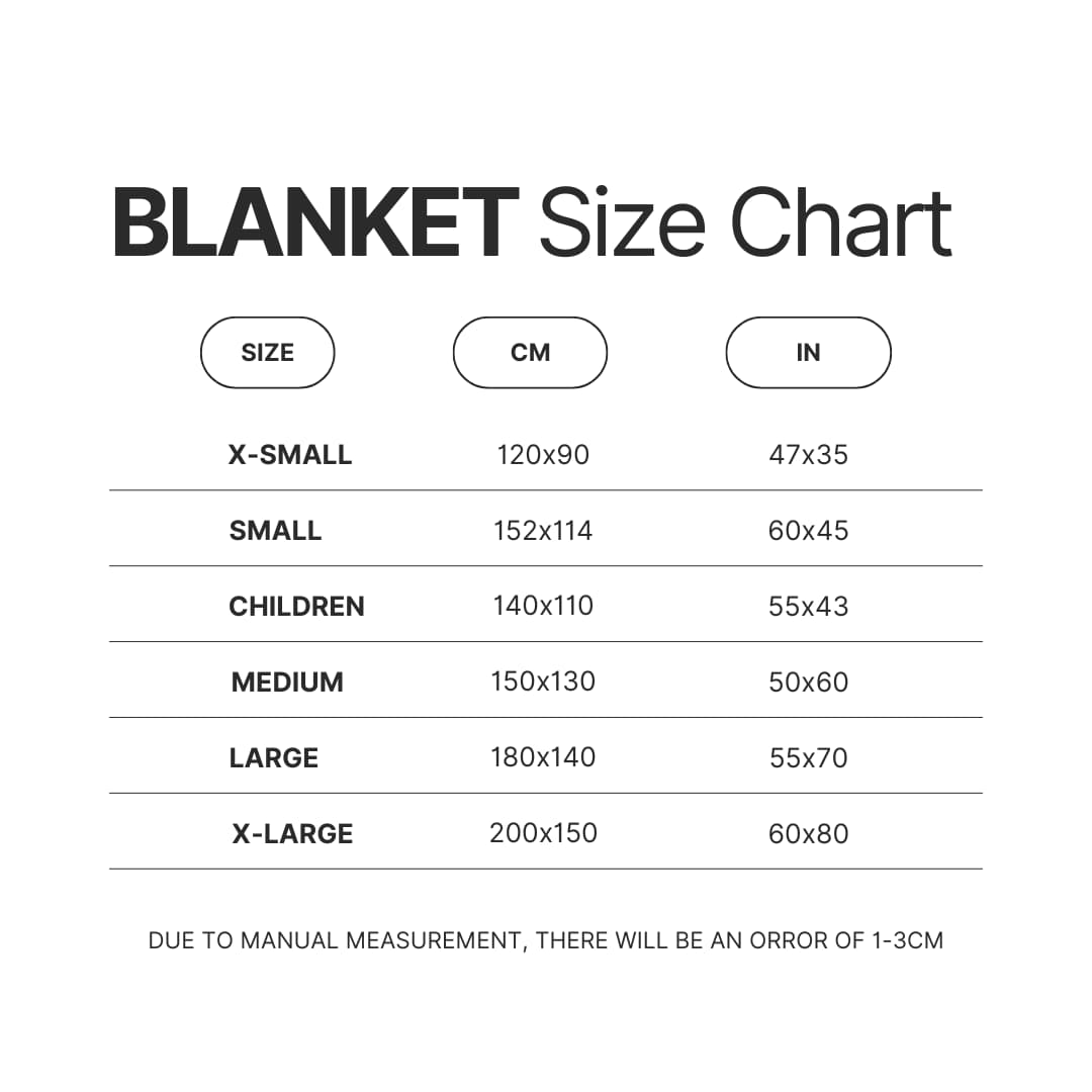 Blanket Size Chart - My Singing Monsters Merch