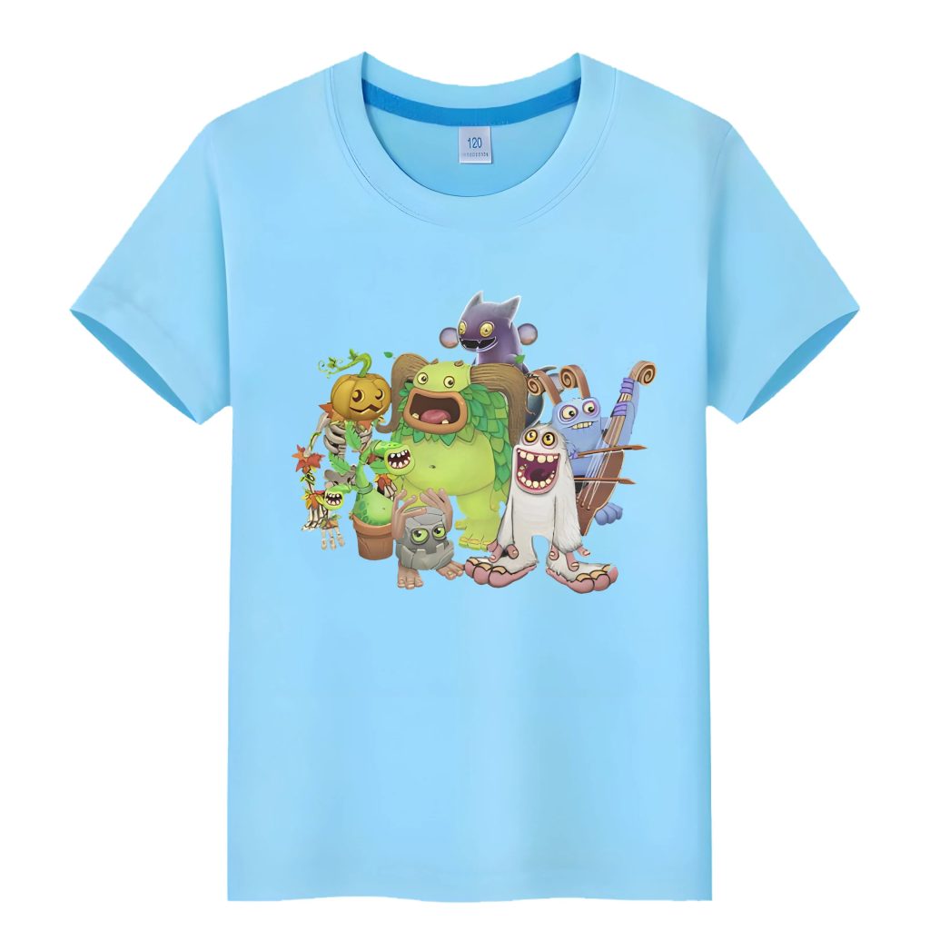 Boy girl T shirts My Singing Monsters Game Graphic Cartoon Funny Pure Cotton Tee Round Neck 4 - My Singing Monsters Merch