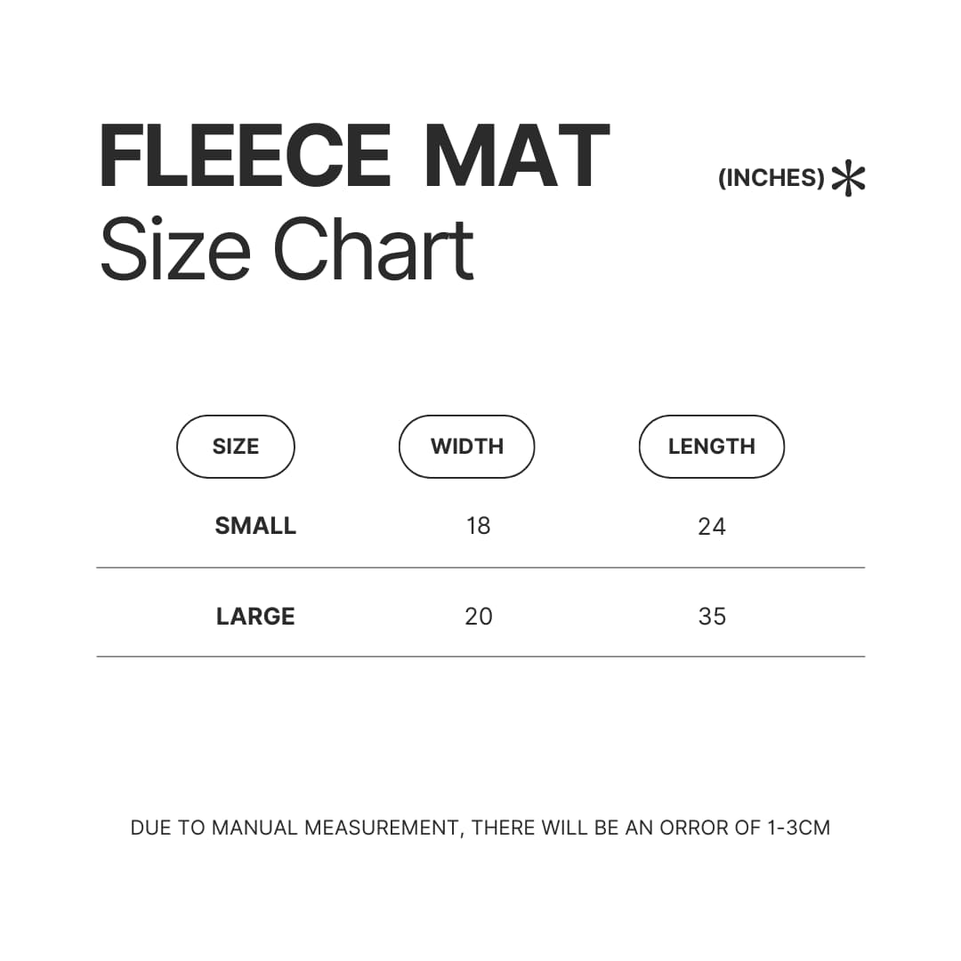 Fleece Mat Size Chart - My Singing Monsters Merch