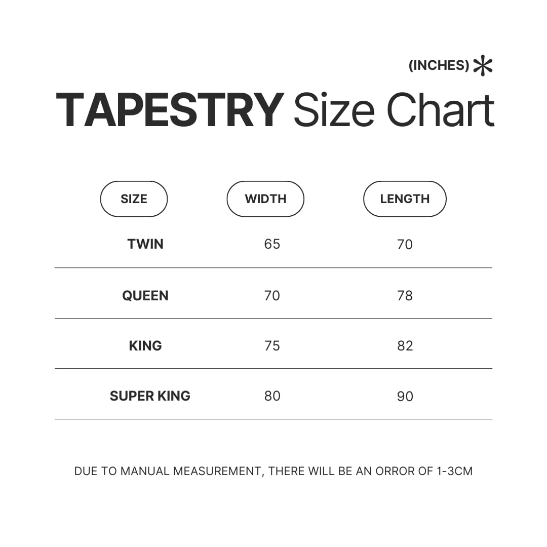 Tapestry Size Chart - My Singing Monsters Merch