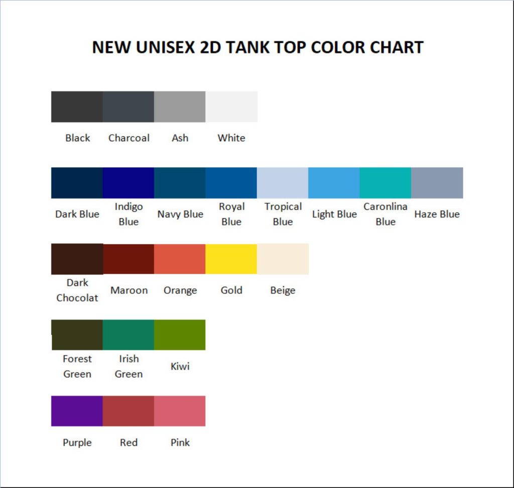 tank top color chart - My Singing Monsters Merch