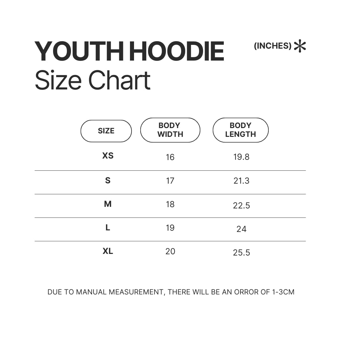 Youth Hoodie Size Chart - My Singing Monsters Merch