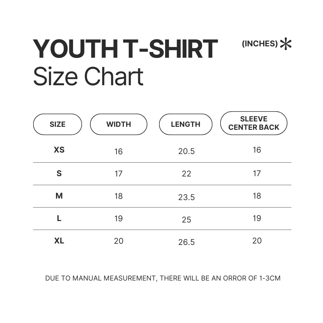 Youth T shirt Size Chart - My Singing Monsters Merch